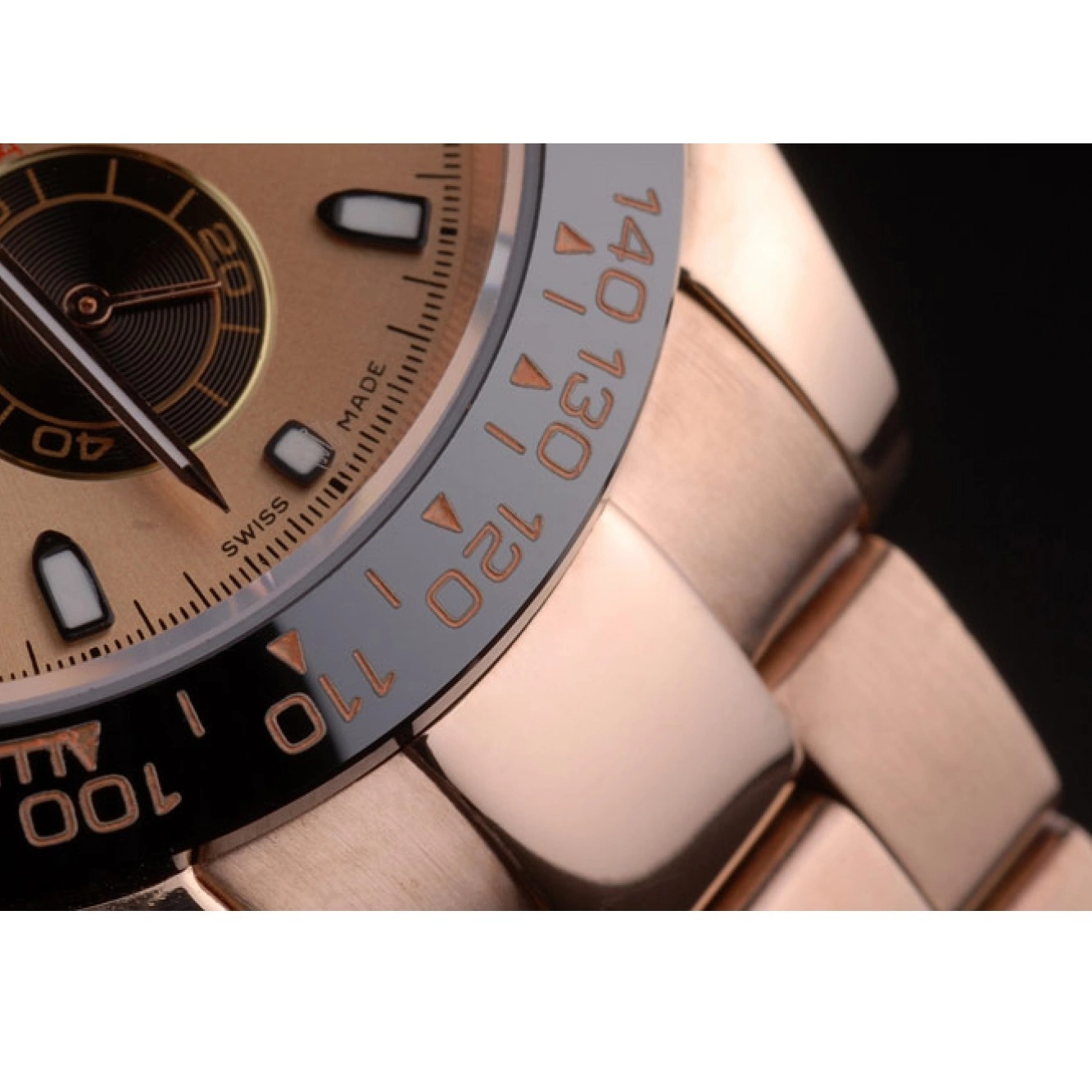 MiroTime 0801 Rolex Daytona Ion Plated Tachymeter Rose Gold Strap Rose Gold Dial 80244